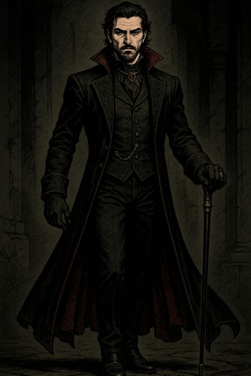 Вампир в викторианском наряде